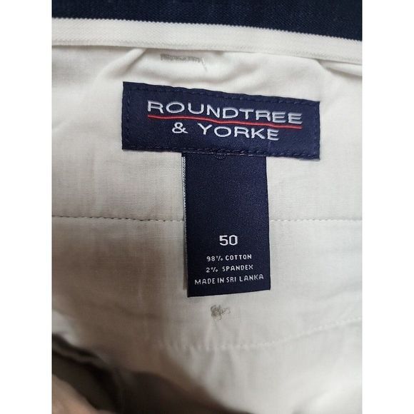 Roundtree & Yorke 50 Big Flat Front Washed Cotton 9" Inseam Shorts Khaki - Picture 6 of 8